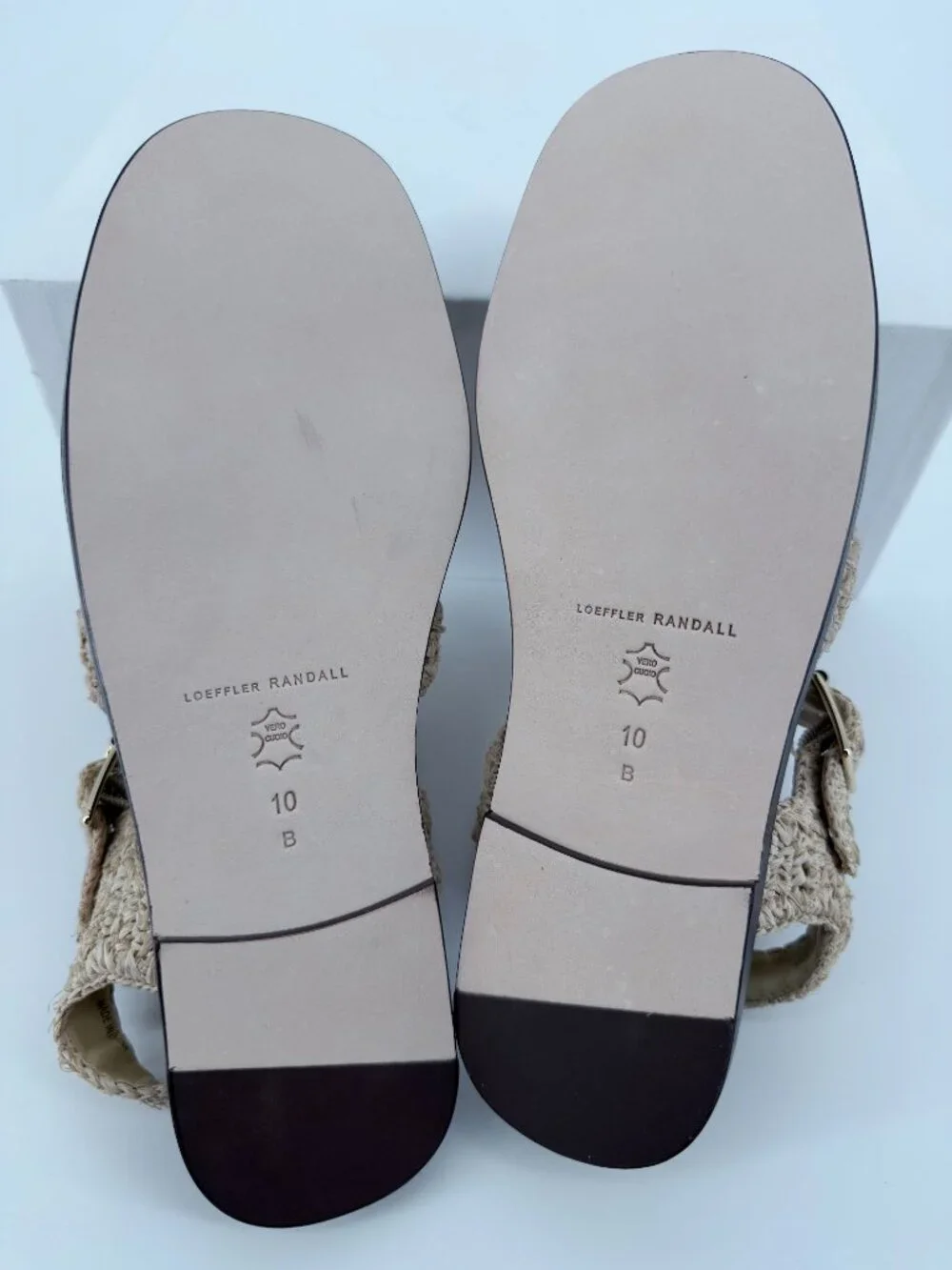 Loeffler Randall Sawyer Raffia Fisherman Sandals 10 NIB Woven Natural